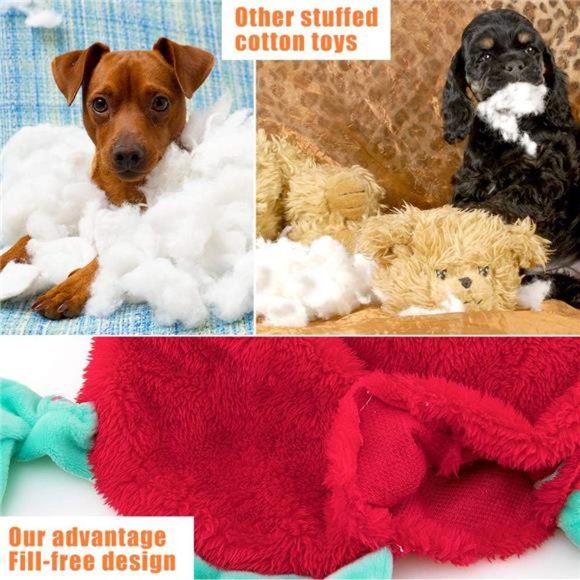Dog Toys No Stuffing, 5 Pack Dog Squeaky Toys Durable Dog Chew Toy Set - Picture 5 of 7